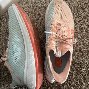 Hoka Women's Coral and Aqua Athletic Shoes